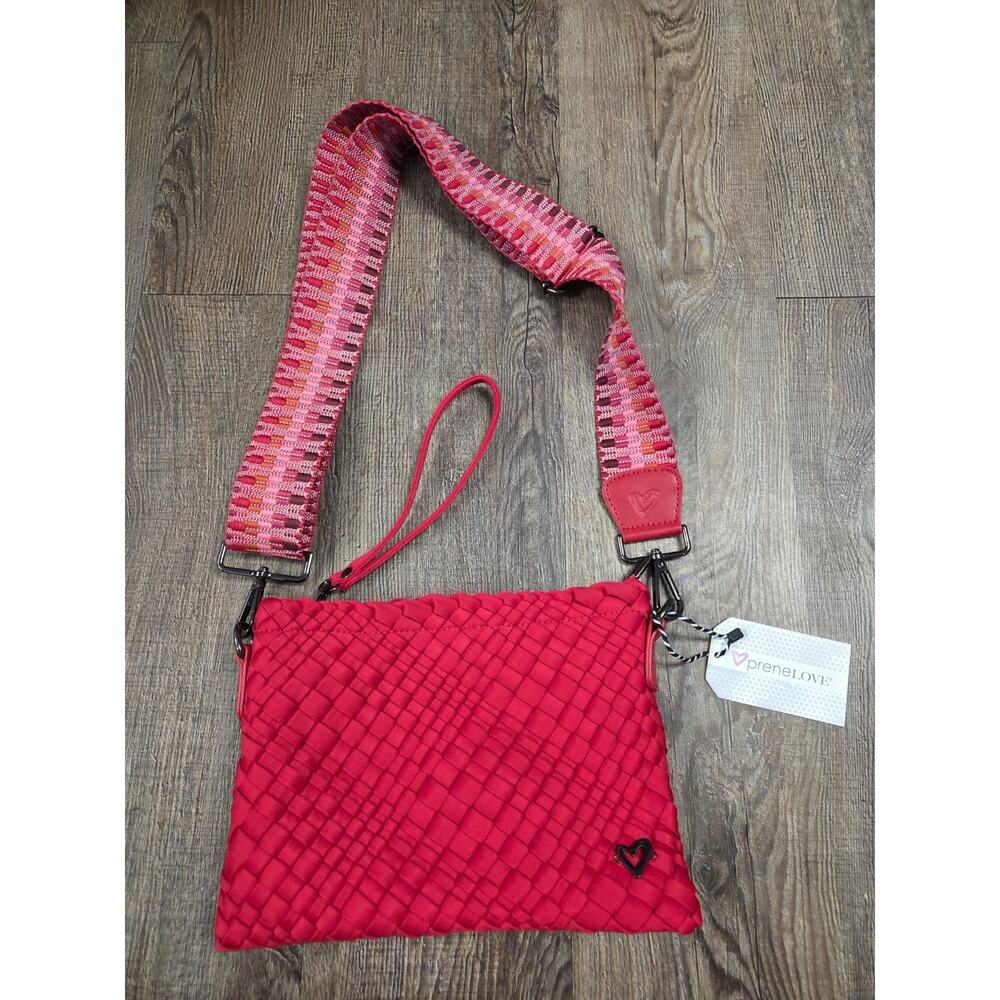 preneLOVE NWT Charlotte Handwoven Crossbody Cranberry Red Purse Crossbody